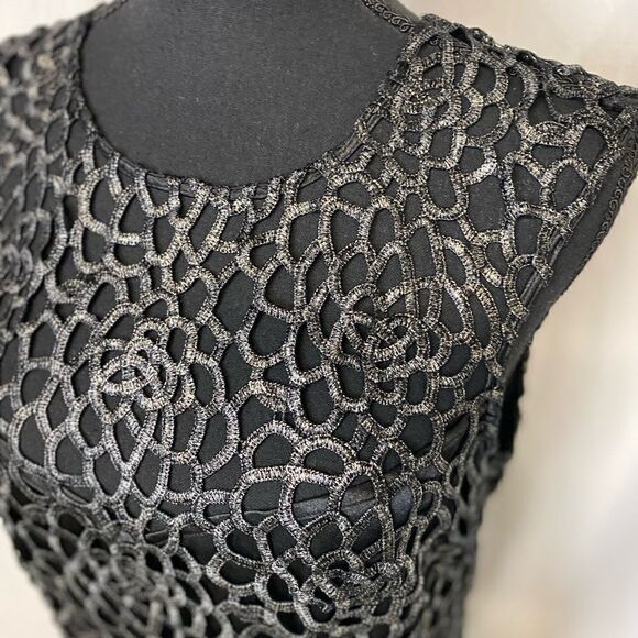 #131 LIPSY UK Black & Pewter Cocktail Dress - Picture 12 of 12